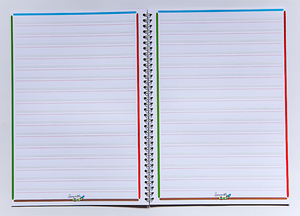cahier lignes colorées 2mm