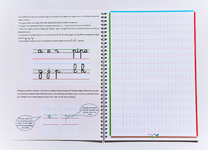 Cahier avec des lignes de couleurs - interligne 2 mm à carreaux - A4 - reliure intégrale - (REF 400185639)