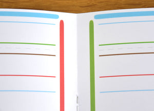 cahier lignes colorées 7mm